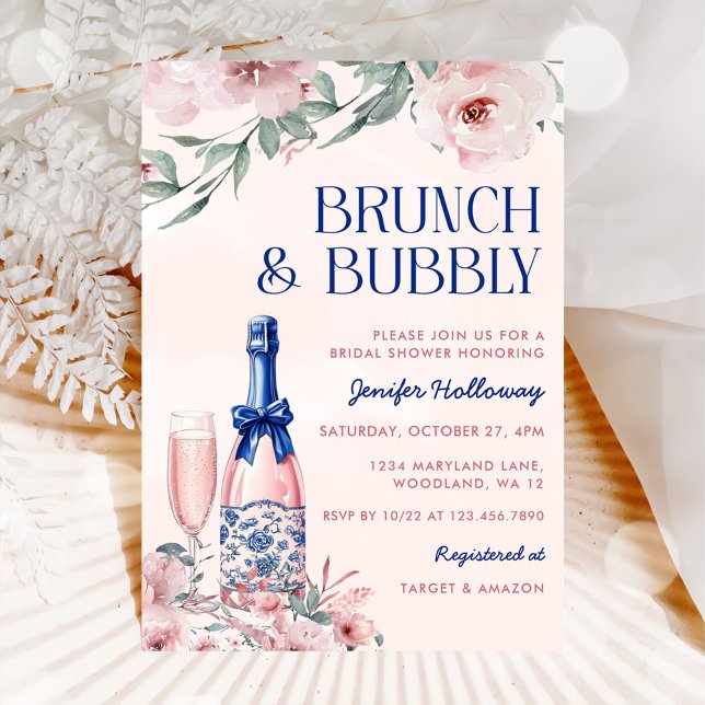 Invitación Brunch De Champagne Y Ducha De Novias Bubbly (Subido por el creador)
