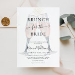 Invitación Brunch de champán para la ducha novia<br><div class="desc">Rosa acuático Champagne Toasting Glasses Bridal Shower Invitation. Brunch y Bubbly Invitation. El diseño presenta un marco de hojas de acuarela elegante con un diseño de texto de estilo moderno. Para realizar cambios avanzados,  seleccione la opción "Hacer clic para más personalizares" en Personalizar esta plantilla.</div>