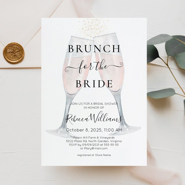 Invitación Brunch de champán para la ducha novia (Subido por el creador)