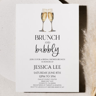 Invitación Brunch de champán y brunch con ducha de novias buc