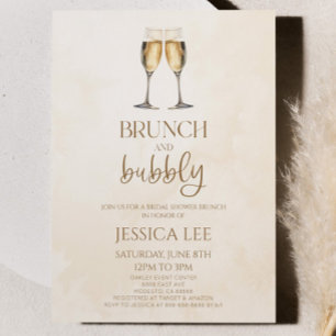 Invitación Brunch de champán y brunch con ducha de novias buc