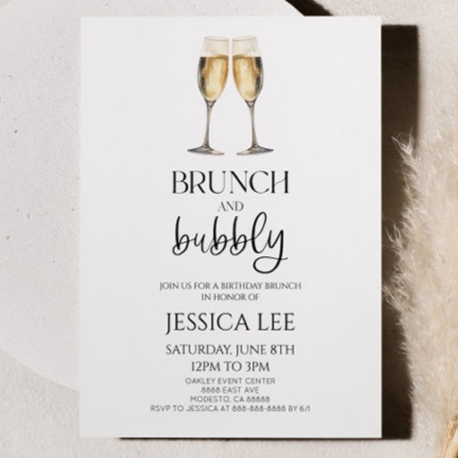 Invitación Brunch de champán y brunch de fiesta de cumpleaños (Subido por el creador)