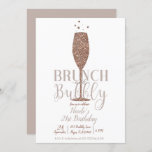 Invitación Brunch de champán y fiesta de cumpleaños de oro de<br><div class="desc">Personalizar para cualquier evento.</div>