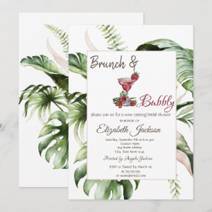 Invitación Brunch de cóctel de hojas tropicales y burbujeante