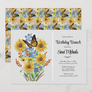Invitación Brunch de cumpleaños de bonito Flower Bouquet