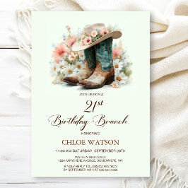 Invitación Brunch de cumpleaños de Cowgirl Boots