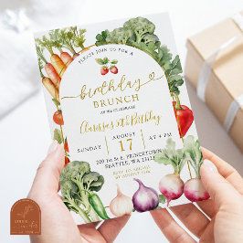 Invitación Brunch de cumpleaños de granjeros de verduras