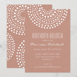 Invitación Brunch de cumpleaños del Boho Bali sobre cobre