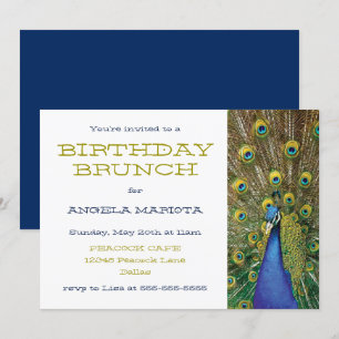 Invitación Brunch de cumpleaños del Fiesta Peacock