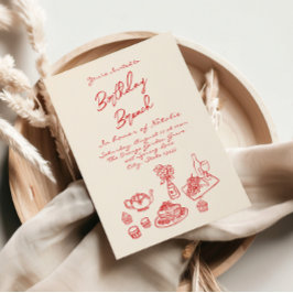 Invitación Brunch De Cumpleaños Único Y Extravagante Escrito 