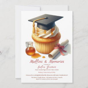 Invitación Brunch de Cupcake de Celebración de Graduación