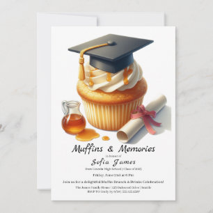 Invitación Brunch de Cupcake de Celebración de Graduación