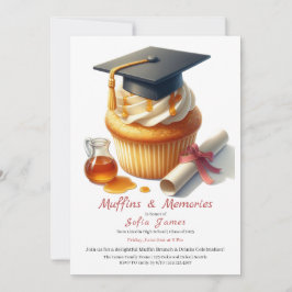 Invitación Brunch de Cupcake de Celebración de Graduación