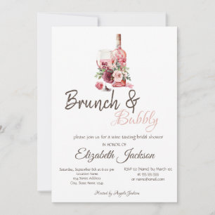 Invitación Brunch de degustación de vinos florales y burbujea