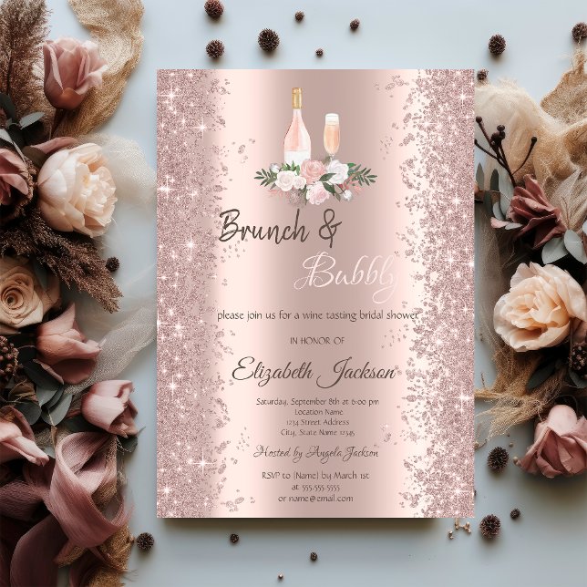 Invitación Brunch de Despedida de Soltera con Confeti Brillan (Subido por el creador)