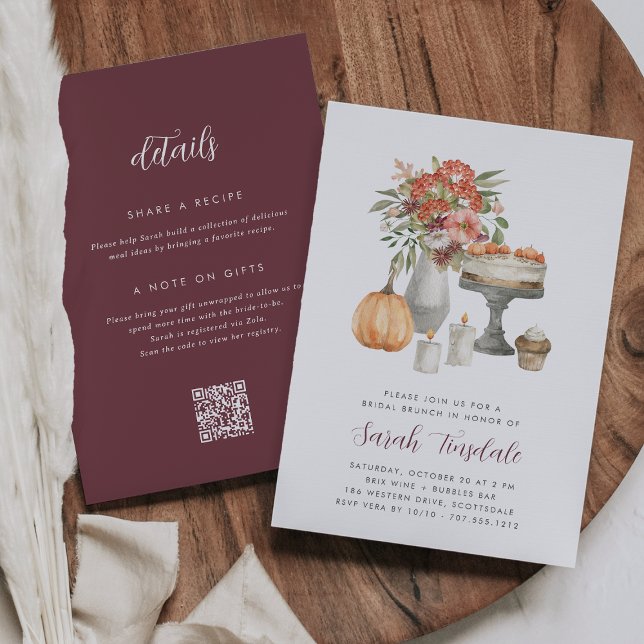 Invitación Brunch de Despedida de Soltera Otoñal Todo en Uno  (Subido por el creador)