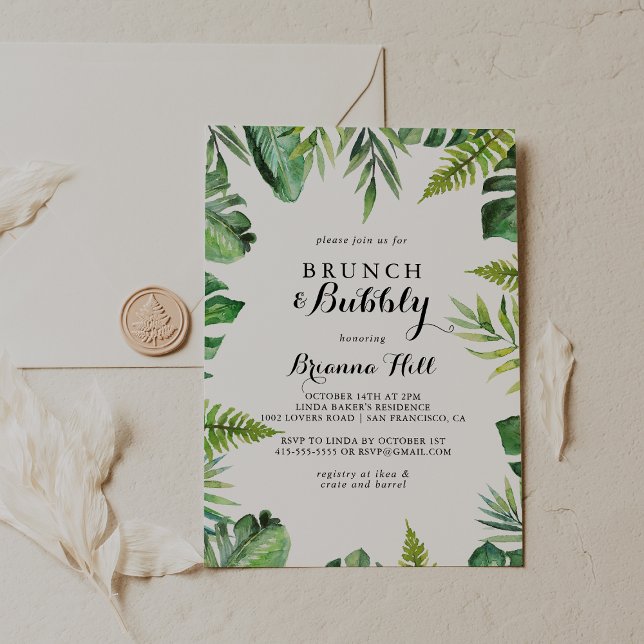 Invitación Brunch de destino y ducha de novias con burbujas (Subido por el creador)