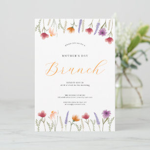 Invitación Brunch de Día de la Madre floral acuático