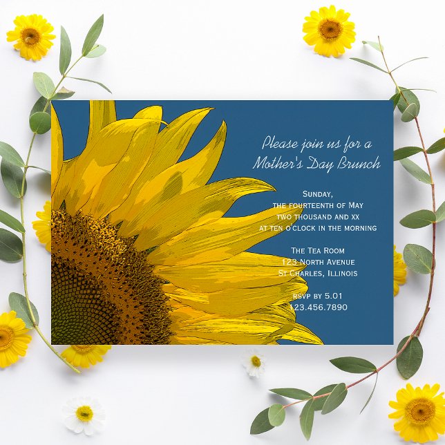 Invitación Brunch de Día de la Madre Sunflower and Blue Sky (Subido por el creador)