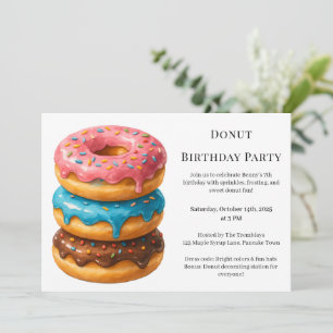 Invitación Brunch de Donut Dulce Celebración de Cumpleaños