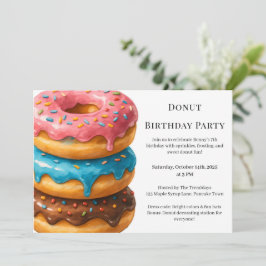 Invitación Brunch de Donut Dulce | Celebración de Cumpleaños
