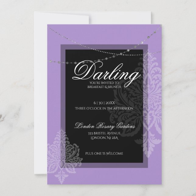 Invitación Brunch de ducha de novia con la novia (Anverso)