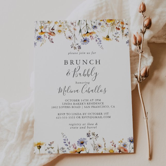Invitación Brunch de flores silvestres de otoño y ducha de no (Subido por el creador)