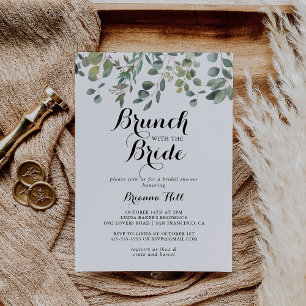 Invitación Brunch de Foliage Eucalyptus con ducha de novia