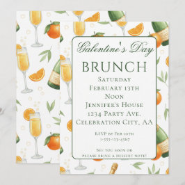 Invitación Brunch de Galentines Día Mimosa Elegante
