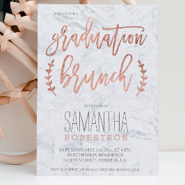 Invitación brunch de graduación de mármol de tipografía de or