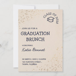 Invitación Brunch de Graduación Desayuno simple elegante