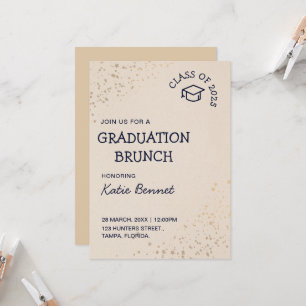 Invitación Brunch de Graduación Desayuno simple elegante