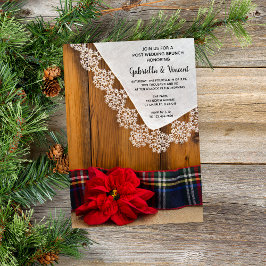 Invitación Brunch de invierno después de la boda a cuadros co