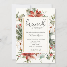 Invitación Brunch de invierno y ducha de novias con burbujas