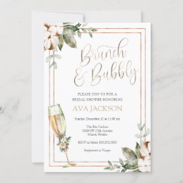 Invitación Brunch de invierno y ducha de novias de champán bu