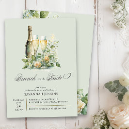Invitación Brunch de la dama de honor con la floral de la nov