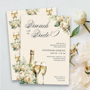 Invitación Brunch de la dama de honor con los Rosas de la pág