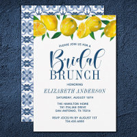 Brunch de limón de color azul de mosaico azul ital