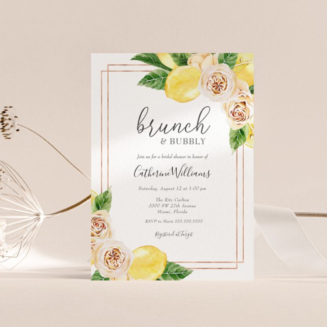 Invitación Brunch de limón y vegetación y ducha de novia con  (Subido por el creador)