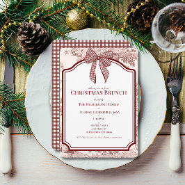 Invitación brunch de los Navidades de Burgundy Toi