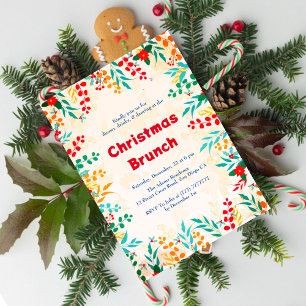 Invitación Brunch de Navidad con Eucalipto de Invierno Pino F
