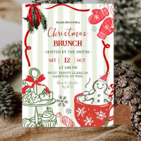 Brunch de Navidad Garabato Dibujado a Mano