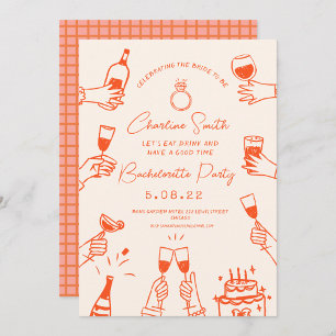 Invitación Brunch de novia con escritura de mano divertida