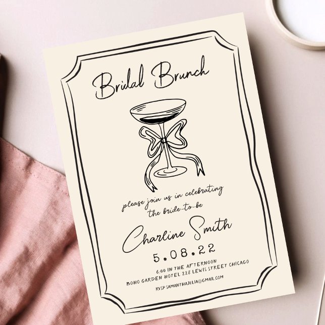 Invitación Brunch de novia con escritura de mano divertida (Subido por el creador)