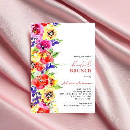 Invitación Brunch de novia floral brillante de color