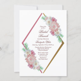 Invitación Brunch de novia floral rosa