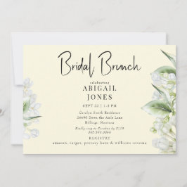 Invitación Brunch de novias amarillo blanco Hydrangeas