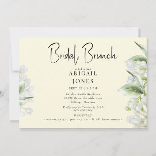 Invitación Brunch de novias amarillo blanco Hydrangeas