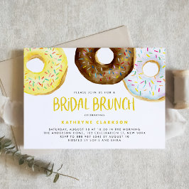 Invitación Brunch de novias amarillo y chocolate rociado con 