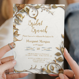 Invitación Brunch de novias con el oro